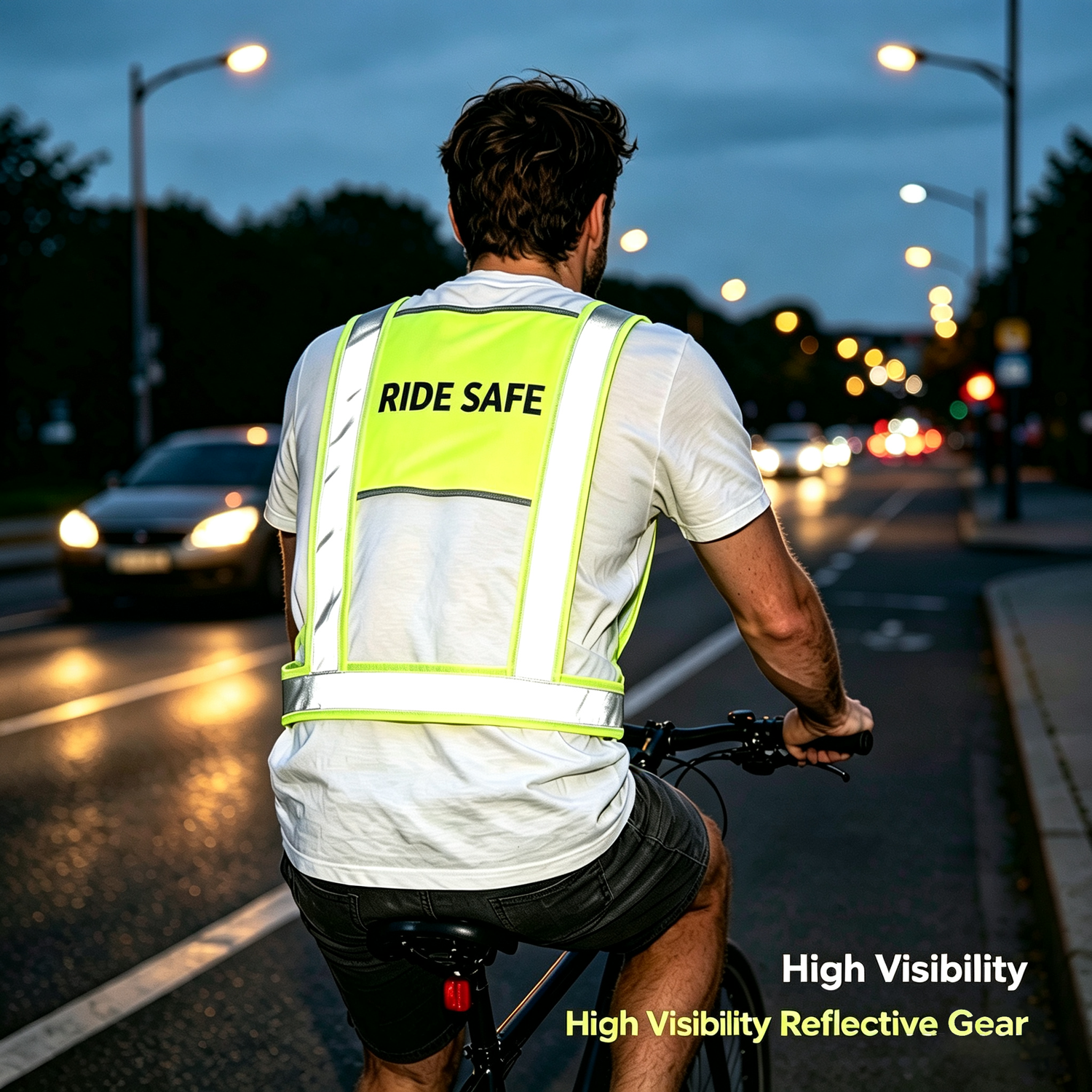 Adjustable Reflective Safety Harness with Printable Back Panel, One Size Hi Vis Elastic Strap for Work, Running & Cycling