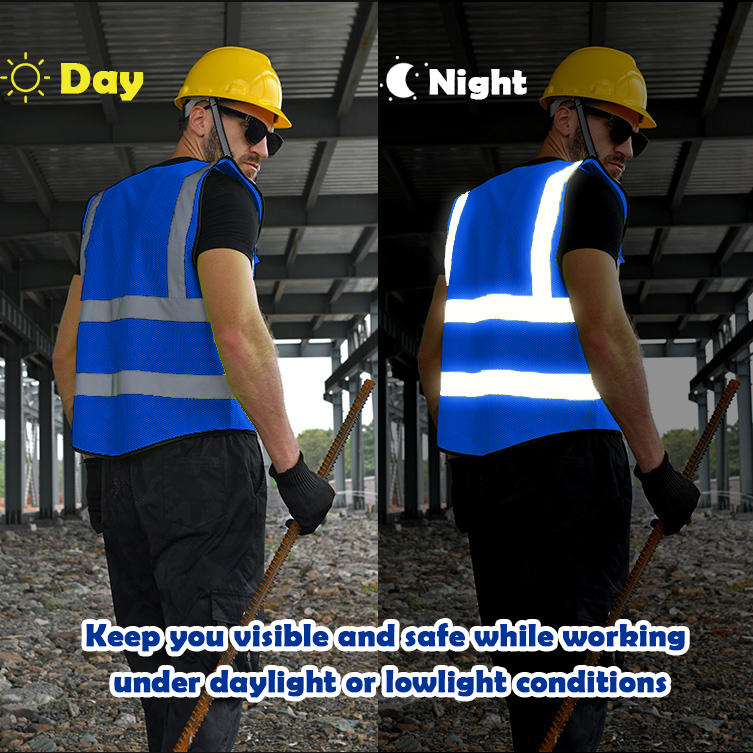 BeautyWill 5 Pockets Mesh Custom Logo ANSI Class 2 Safety Vest Basic
