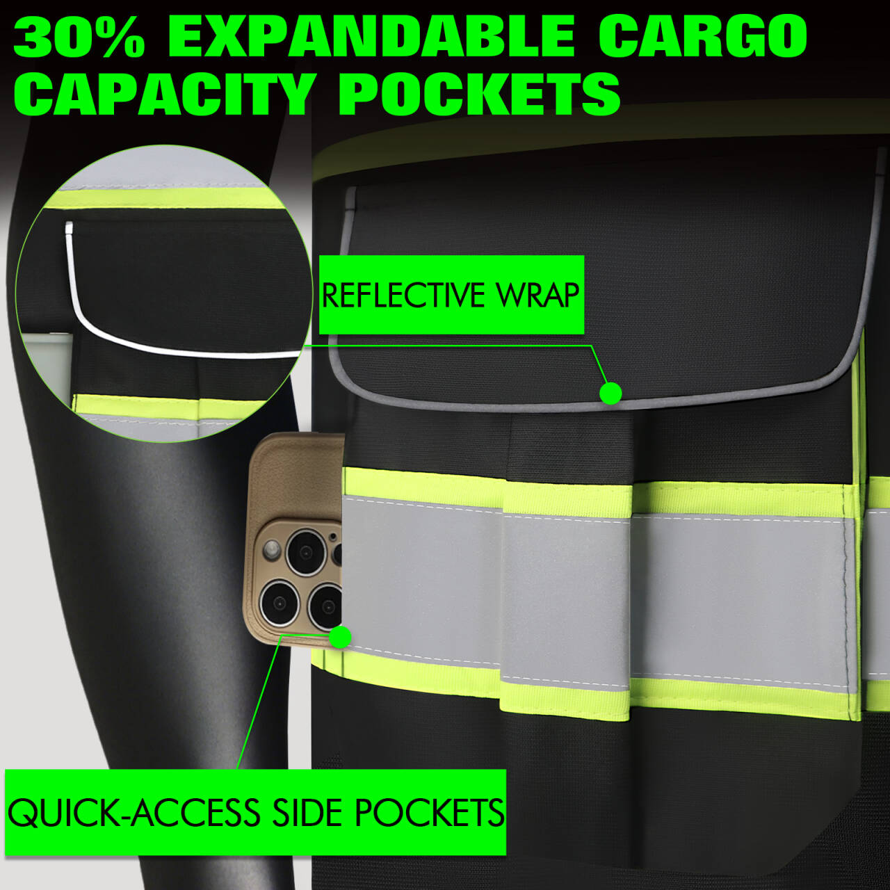 BeautyWill 10 Pockets Custom Logo Class 2 ANSI Safety Vest with Enhanced Reflective Border Tape & Mic Tab