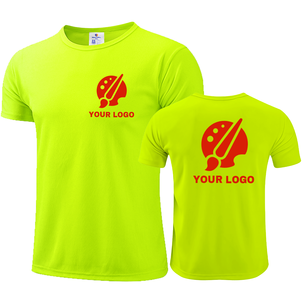BeautyWill Custom Logo Dry Fit T Shirts for Mens Athletic Construction Shirts-Short Sleeve