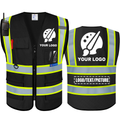 BeautyWill Mesh Two-Tone 5 Pockets Custom Logo ANSI Class 2 Safety Vest with Mic Tab