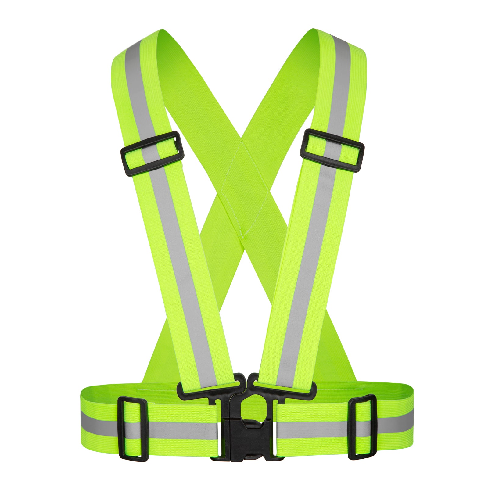 Universal Hi Vis Reflective Cross Back Suspender Strap, Adjustable Safety Harness for Work & Night Running