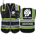 BeautyWill 10 Pockets Custom Logo Class 2 ANSI Safety Vest with Enhanced Reflective Border Tape & Mic Tab