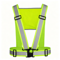 Adjustable Reflective Safety Harness with Printable Back Panel, One Size Hi Vis Elastic Strap for Work, Running & Cycling
