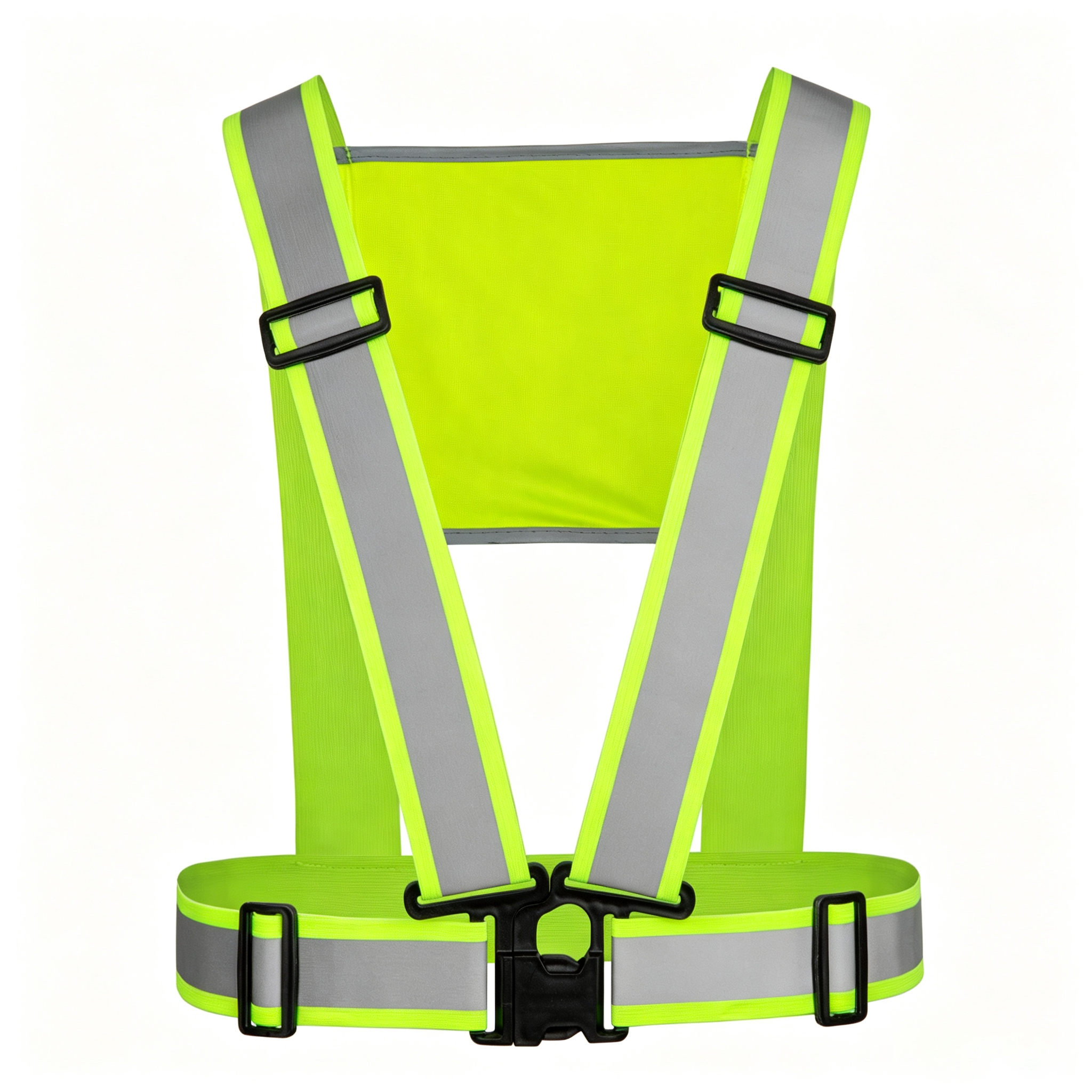Adjustable Reflective Safety Harness with Printable Back Panel, One Size Hi Vis Elastic Strap for Work, Running & Cycling